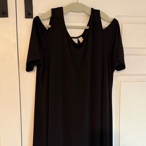 Chico's Black Maxi Dress with Short peekaboos Sleeves